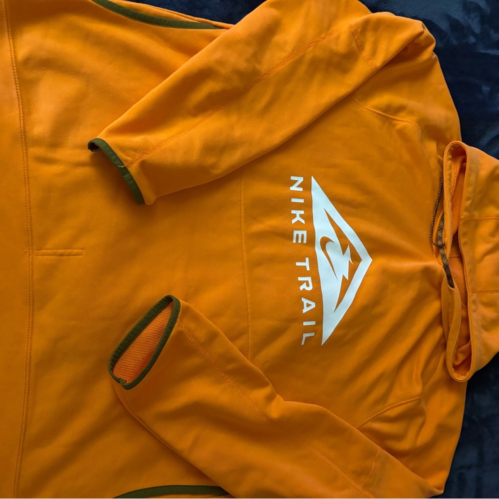 Nike Trail Orange Hoodie with Green Accents
